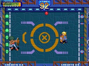 In-game screen of the game Battle Flip Shot on SNK NeoGeo