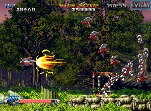 In-game screen of the game Blazing Star on SNK NeoGeo
