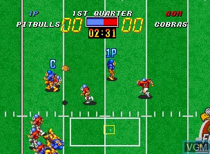 In-game screen of the game Football Frenzy on SNK NeoGeo