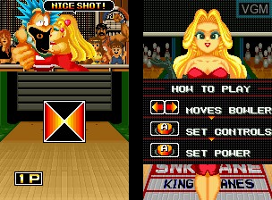 In-game screen of the game League Bowling on SNK NeoGeo