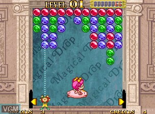 In-game screen of the game Magical Drop III on SNK NeoGeo