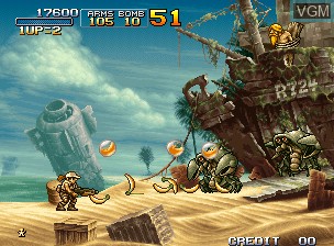 In-game screen of the game Metal Slug 3 on SNK NeoGeo