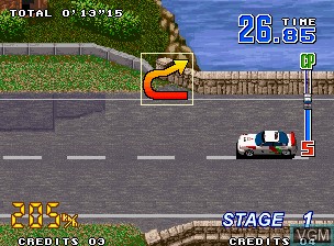 In-game screen of the game Neo Drift Out - New Technology on SNK NeoGeo