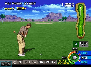 In-game screen of the game Neo Turf Masters / Big Tournament Golf on SNK NeoGeo