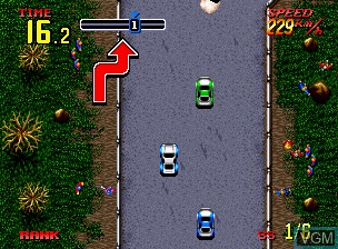 In-game screen of the game Thrash Rally on SNK NeoGeo
