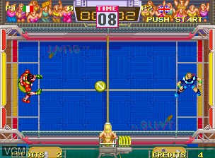 In-game screen of the game Windjammers / Flying Power Disc on SNK NeoGeo