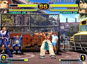 In-game screen of the game Rage of the Dragons on SNK NeoGeo