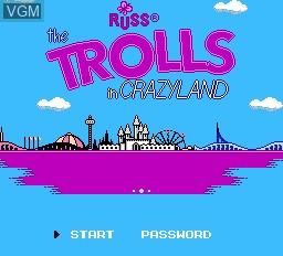 Title screen of the game Trolls in Crazyland, The on Nintendo NES