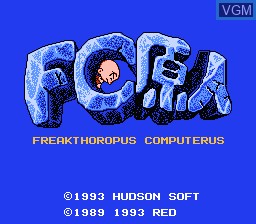 Title screen of the game FC Genjin - Frekthoropus Computerus on Nintendo NES