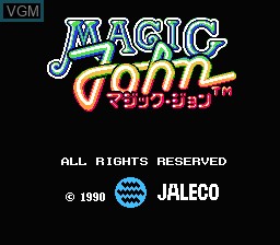 Title screen of the game Magic John on Nintendo NES