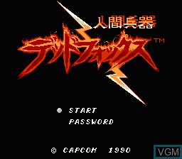 Title screen of the game Ningen Heiki - Dead Fox on Nintendo NES