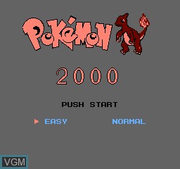 Title screen of the game Pokemon 2000 on Nintendo NES