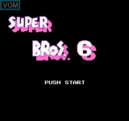 Title screen of the game Super Mario Bros 6 on Nintendo NES