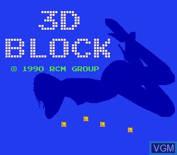 Title screen of the game 3D Block on Nintendo NES