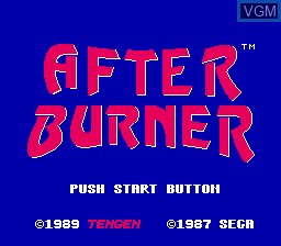 Title screen of the game After Burner on Nintendo NES