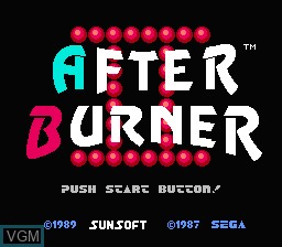 Title screen of the game After Burner II on Nintendo NES