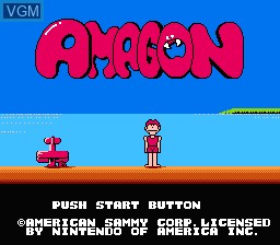 Title screen of the game Amagon on Nintendo NES