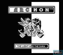 Title screen of the game Archon on Nintendo NES