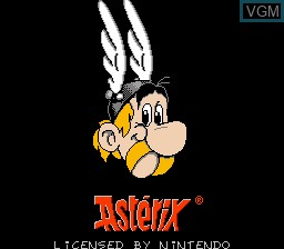 Title screen of the game Asterix on Nintendo NES