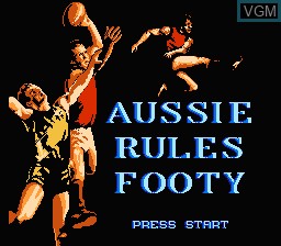 Title screen of the game Aussie Rules Footy on Nintendo NES