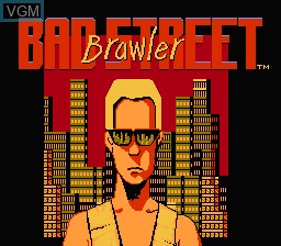 Title screen of the game Bad Street Brawler on Nintendo NES