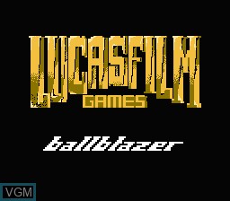 Title screen of the game Ballblazer on Nintendo NES