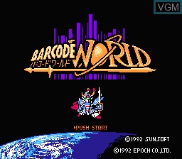 Title screen of the game Barcode World on Nintendo NES