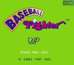 Title screen of the game Baseball Fighter on Nintendo NES