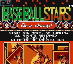 Title screen of the game Baseball Stars on Nintendo NES