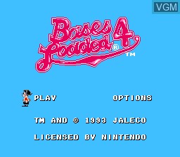 Title screen of the game Bases Loaded 4 on Nintendo NES