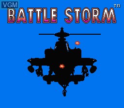 Title screen of the game Battle Storm on Nintendo NES