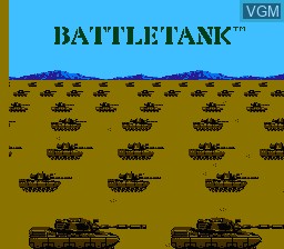 Title screen of the game Garry Kitchen's Battletank on Nintendo NES