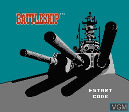 Title screen of the game Battleship on Nintendo NES