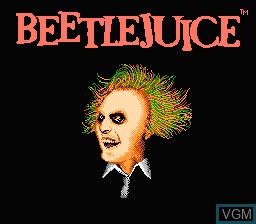 Title screen of the game Beetlejuice on Nintendo NES