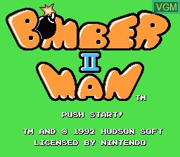 Title screen of the game Bomberman II on Nintendo NES