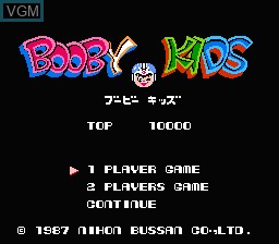 Title screen of the game Booby Kids on Nintendo NES