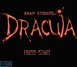 Title screen of the game Bram Stoker's Dracula on Nintendo NES