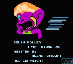 Title screen of the game Brush Roller on Nintendo NES