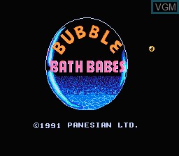 Title screen of the game Bubble Bath Babes on Nintendo NES