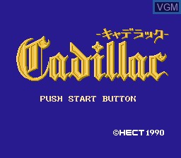 Title screen of the game Cadillac on Nintendo NES