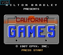 Title screen of the game California Games on Nintendo NES