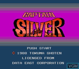 Title screen of the game Captain Silver on Nintendo NES