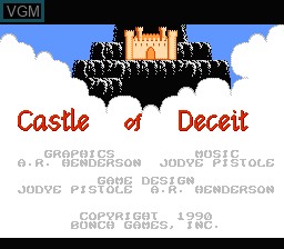 Title screen of the game Castle of Deceit on Nintendo NES