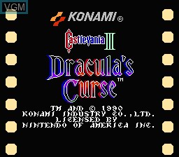 Title screen of the game Castlevania III - Dracula's Curse on Nintendo NES
