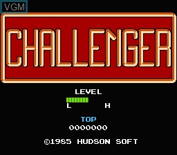 Title screen of the game Challenger on Nintendo NES