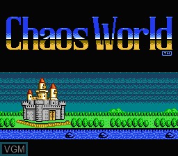 Title screen of the game Chaos World on Nintendo NES