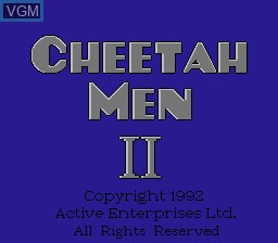 Title screen of the game Cheetahmen II on Nintendo NES