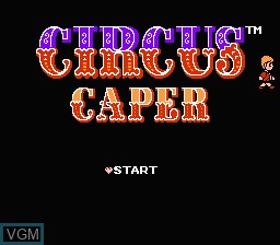 Title screen of the game Circus Caper on Nintendo NES