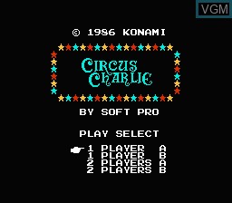 Title screen of the game Circus Charlie on Nintendo NES