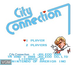 Title screen of the game City Connection on Nintendo NES